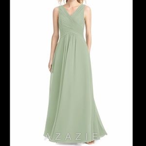Azazie Flora Dusty Sage Bridesmaid Prom Dress